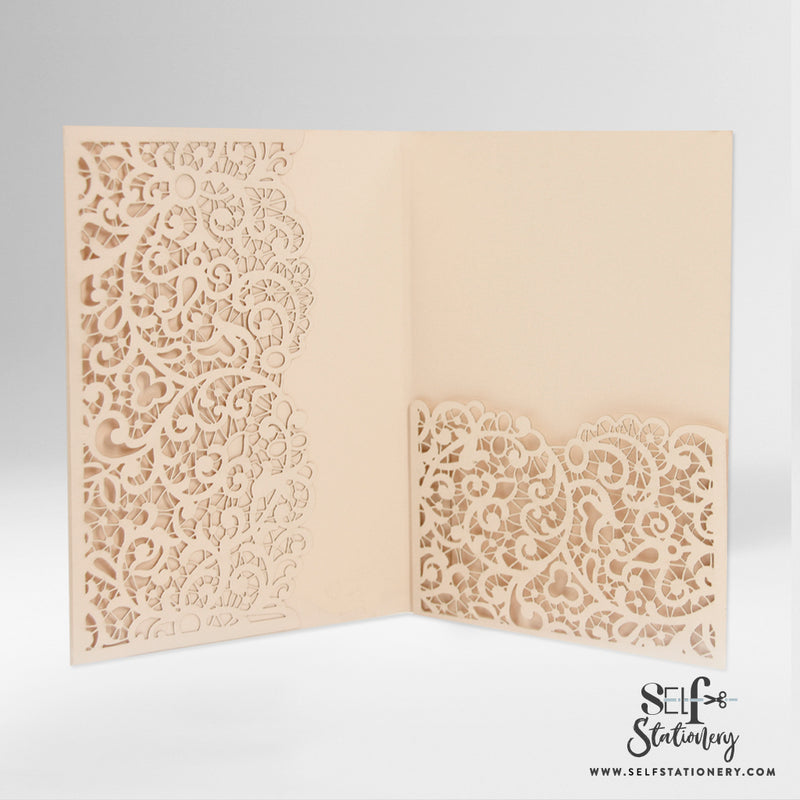 Peachy Laser Cut Pocket Fold With Envelope