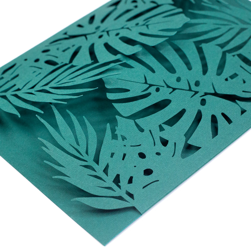 Dark Green Laser Cut Cover with Monstera plant