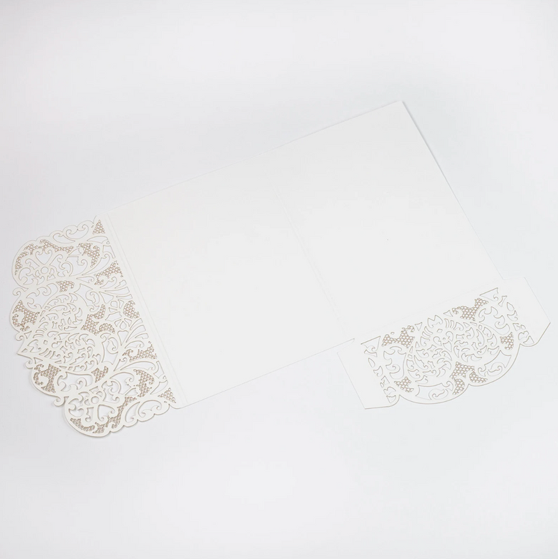 Ivory Laser Cut Pocket Fold With Envelope