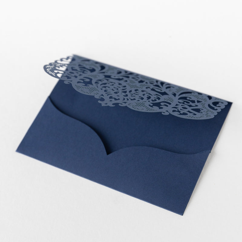 Navy Blue Laser Cut Cover Pocket