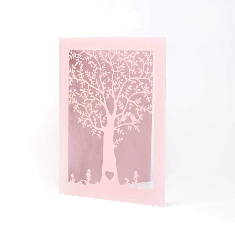 Pink Metallic Laser Cut Cover with Tree