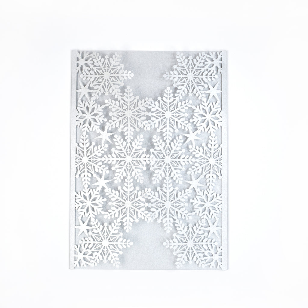 Silver Laser Cut Cover with Snowflakes