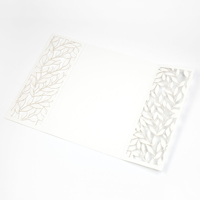 Cream Laser Cut Cover with Leaves