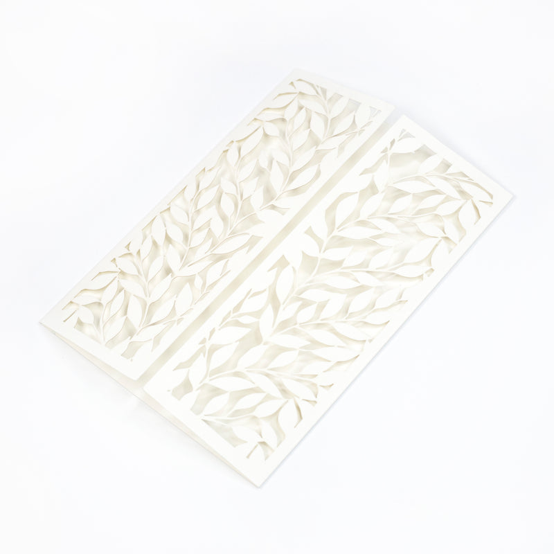 Cream Laser Cut Cover with Leaves