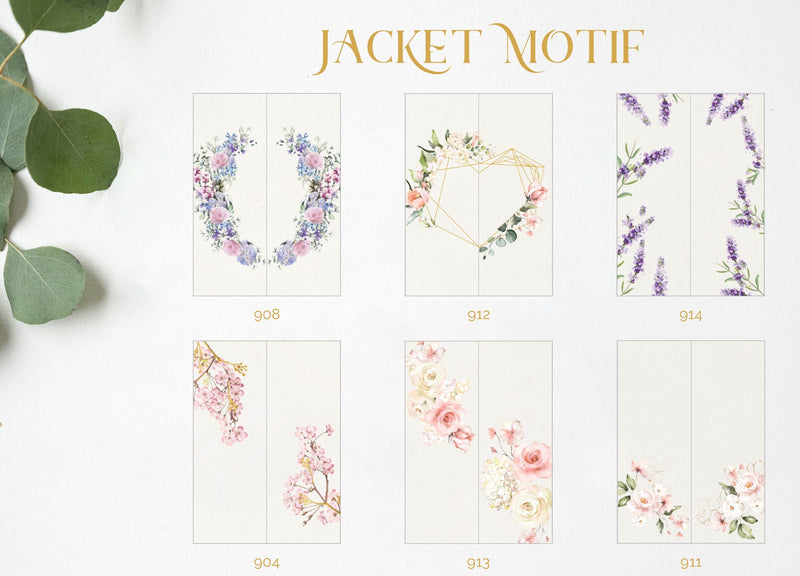Sample Vellum Jackets with FREE delivery , Floral Vellum Wrap For 5 x 7 Invitations, DIY Wedding Invite Supplies