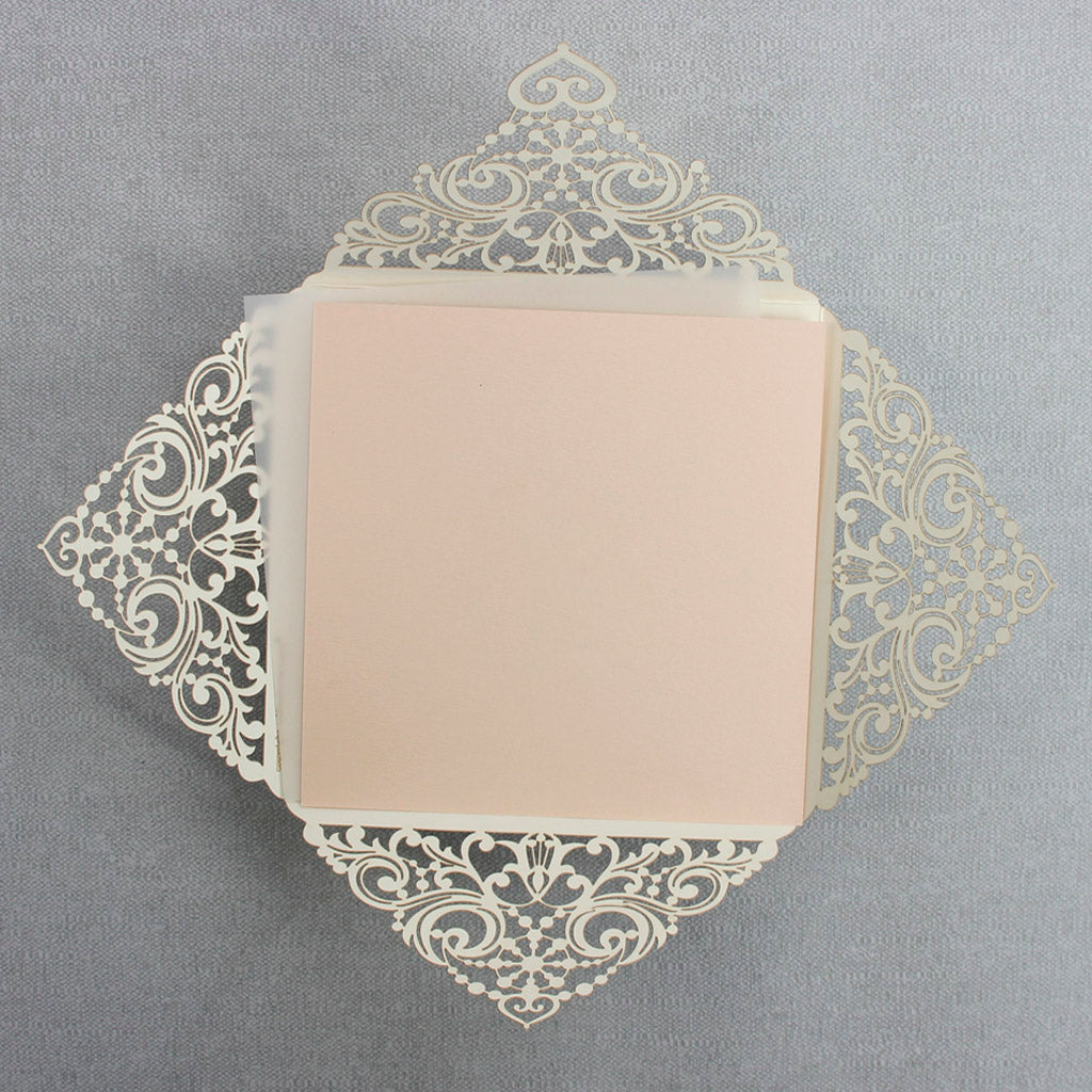 Square Invitations Lace Elegant Square Invitations with Gold Glitter – Self Stationery